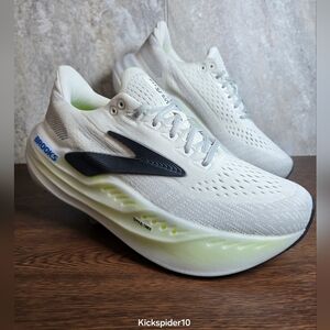 Brooks Glycerin MAX Cushion Mens Running Shoes Size 10 White Yellow Sneakers